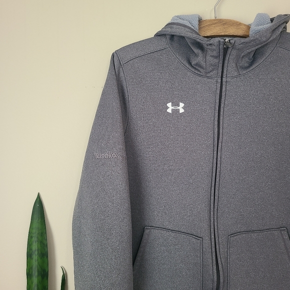 UNDER ARMOUR | Gray Zip-up Athletic Hoodie Sweatshirt - Picture 3 of 5